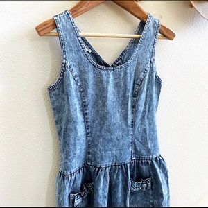 MIZZ LIZZ Vtg denim midi dress tank 9/10